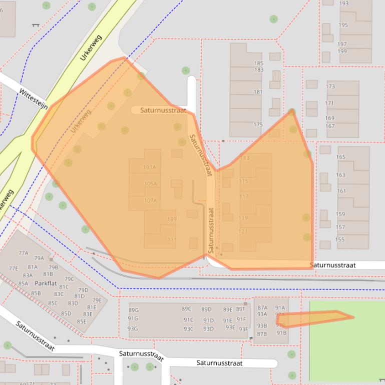 Kaart van postcodegebied 8303CC.