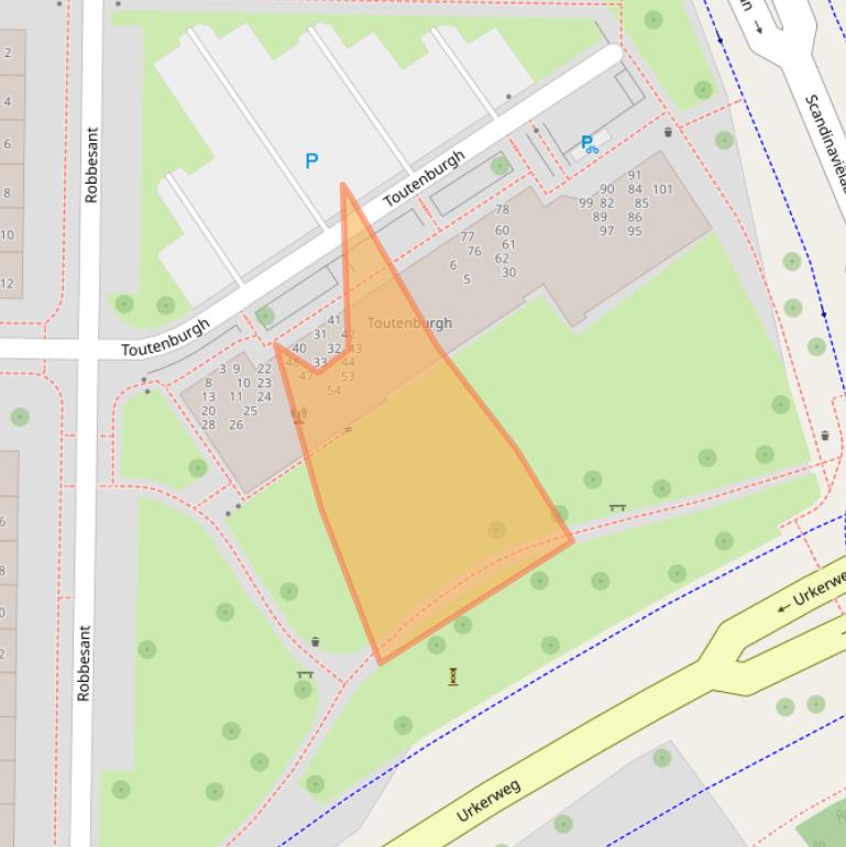 Kaart van postcodegebied 8303CT.