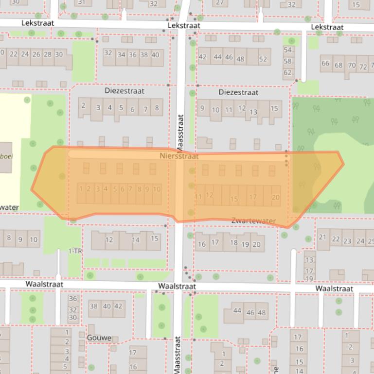 Kaart van postcodegebied 8303DC.