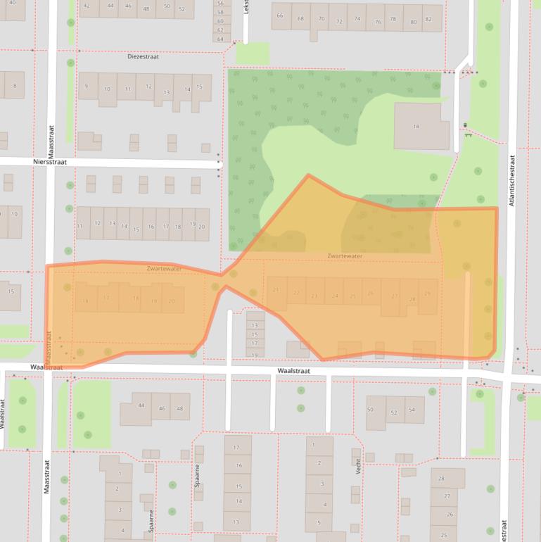 Kaart van postcodegebied 8303DE.