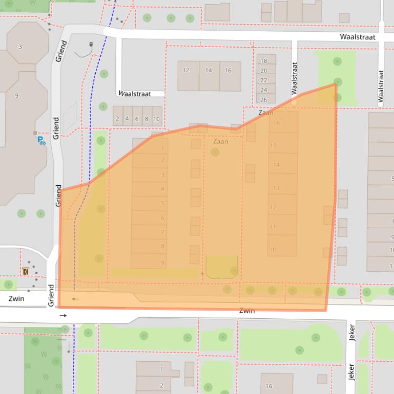 Kaart van postcodegebied 8303DK.