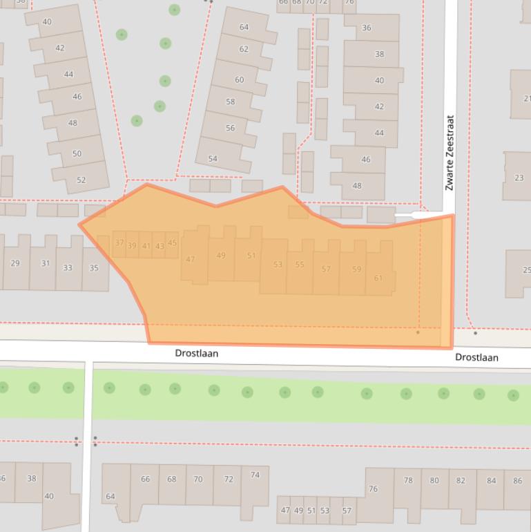 Kaart van postcodegebied 8303EB.