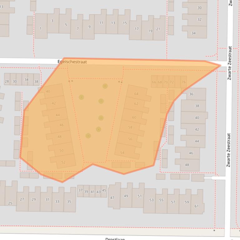 Kaart van postcodegebied 8303EN.