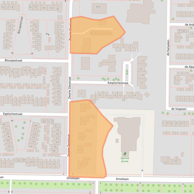 Kaart van postcodegebied 8303EV.