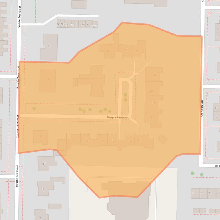 Kaart van postcodegebied 8303EX.