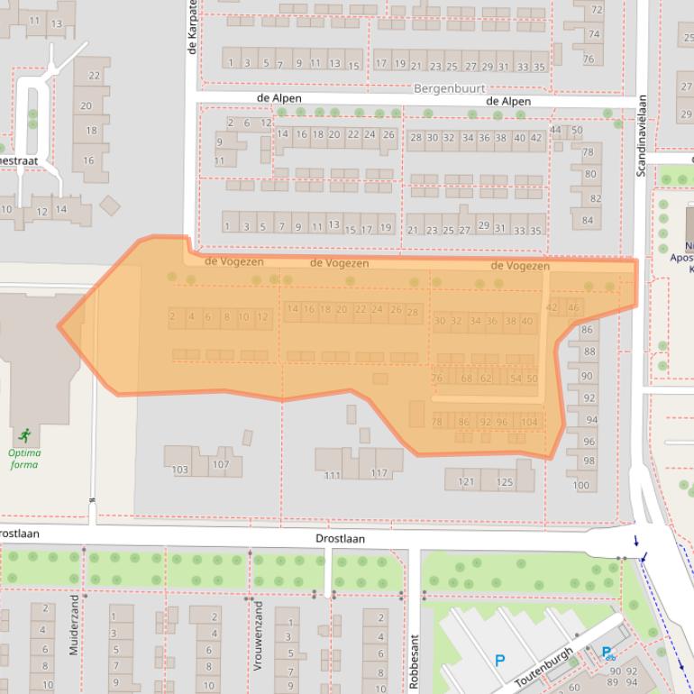 Kaart van postcodegebied 8303GB.