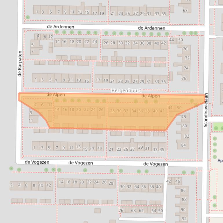 Kaart van postcodegebied 8303GD.