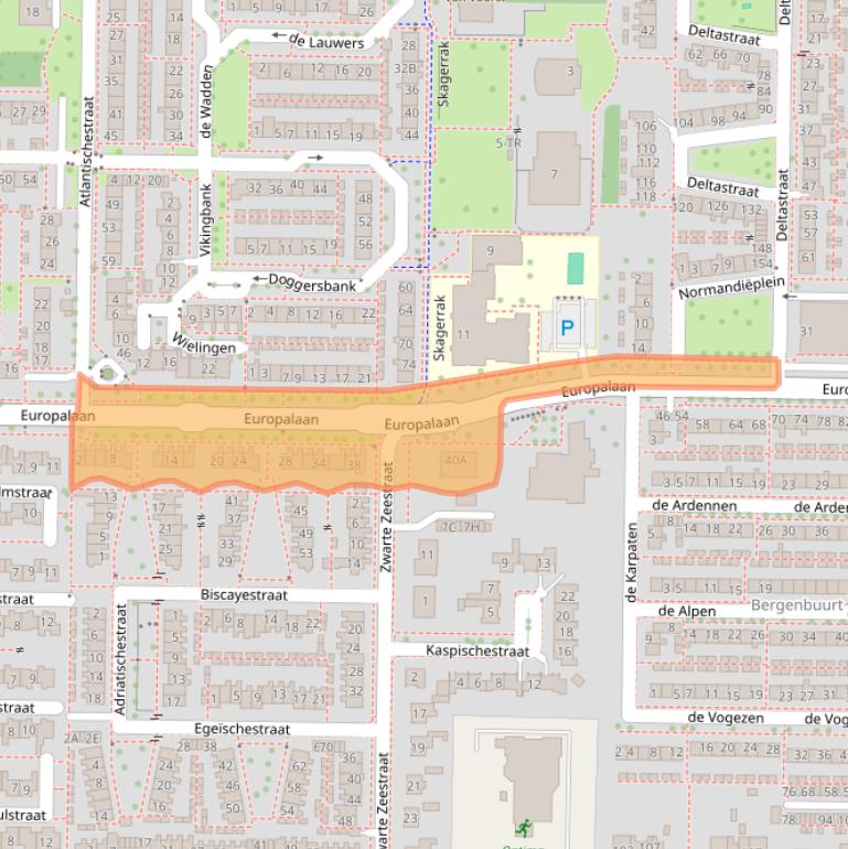Kaart van postcodegebied 8303GJ.