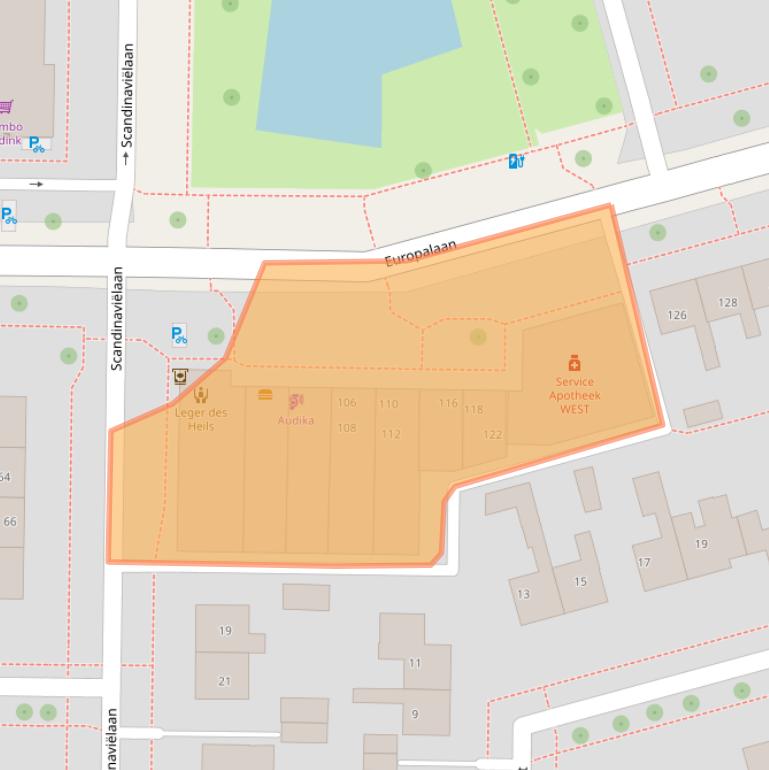 Kaart van postcodegebied 8303GL.
