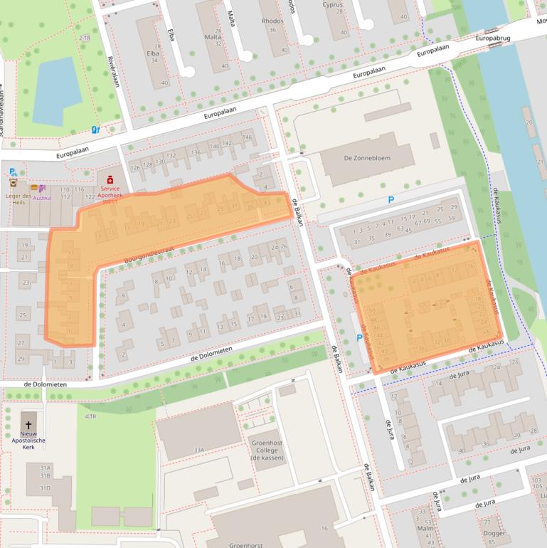Kaart van postcodegebied 8303GW.