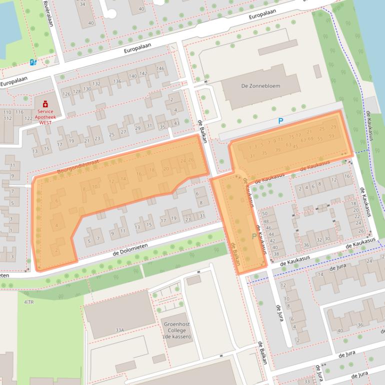 Kaart van postcodegebied 8303GX.