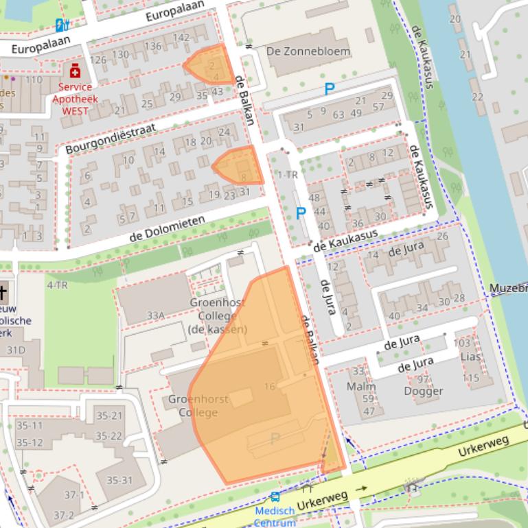 Kaart van postcodegebied 8303GZ.