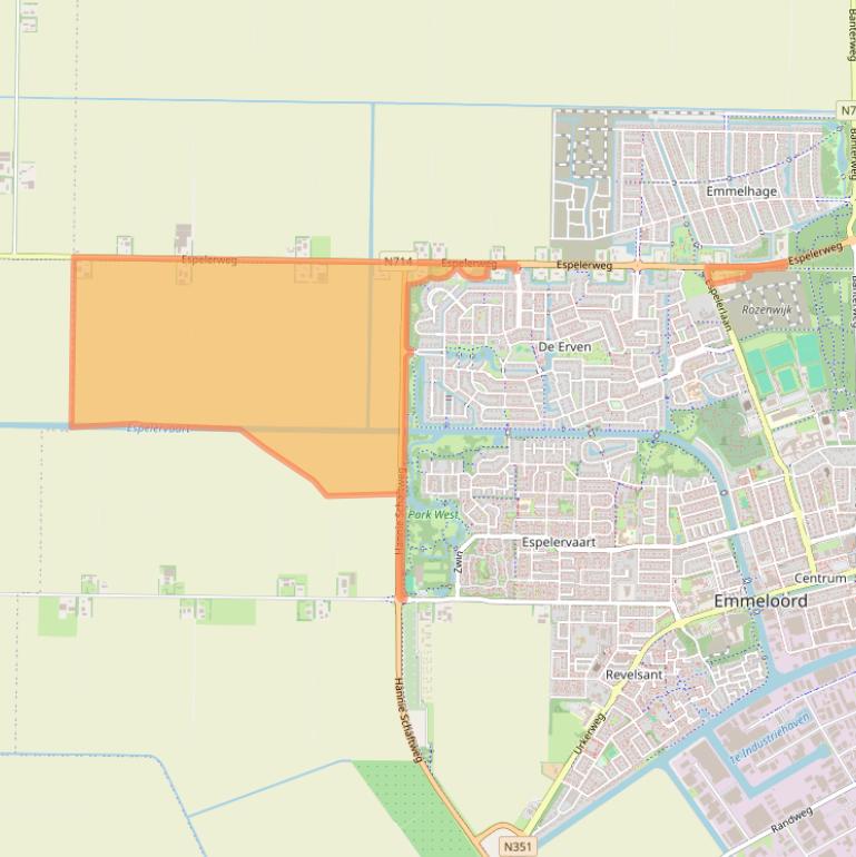 Kaart van postcodegebied 8303HW.