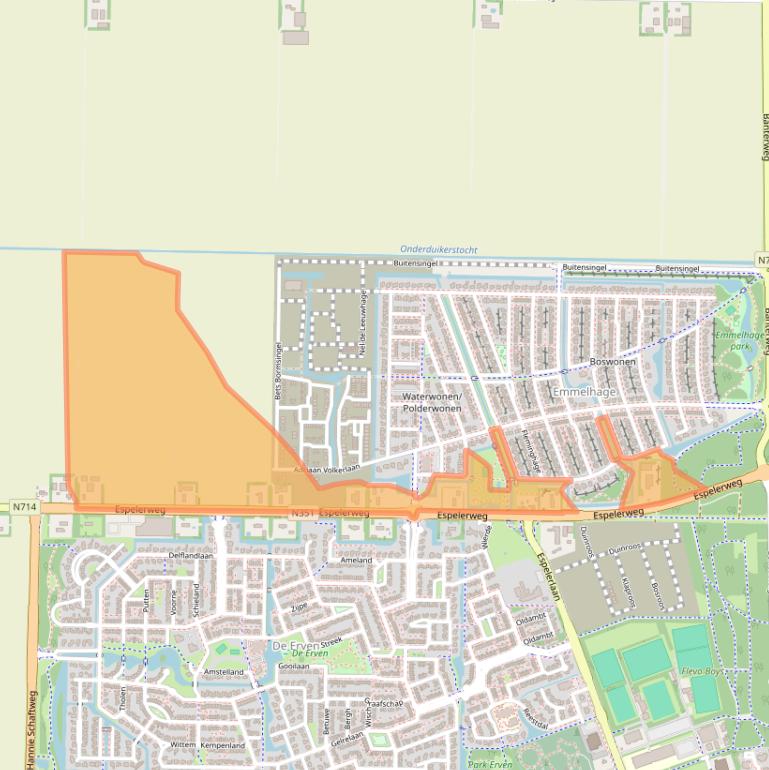 Kaart van postcodegebied 8303HX.