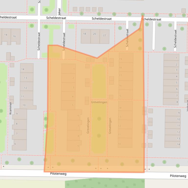 Kaart van postcodegebied 8303JH.