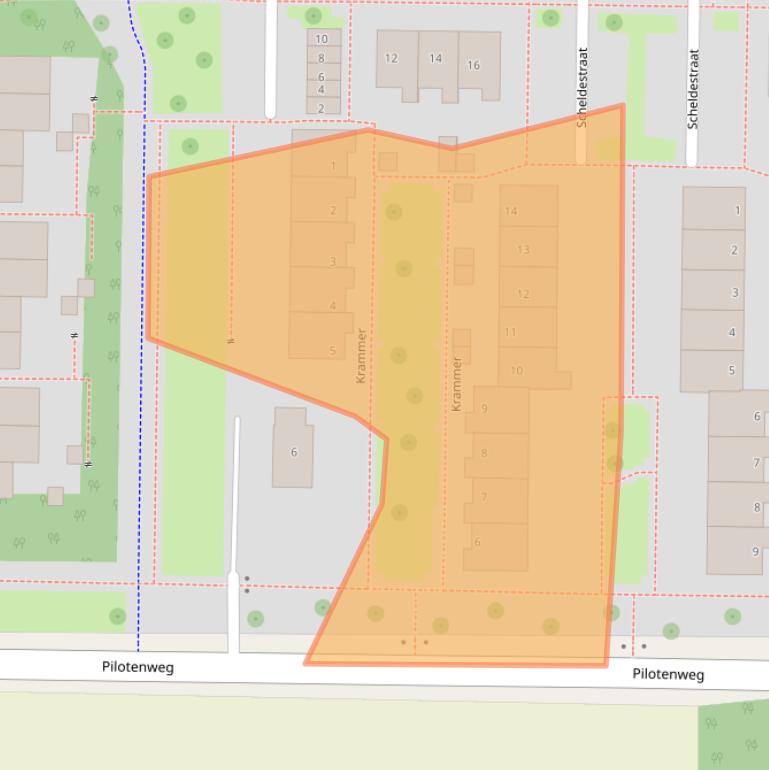 Kaart van postcodegebied 8303JJ.