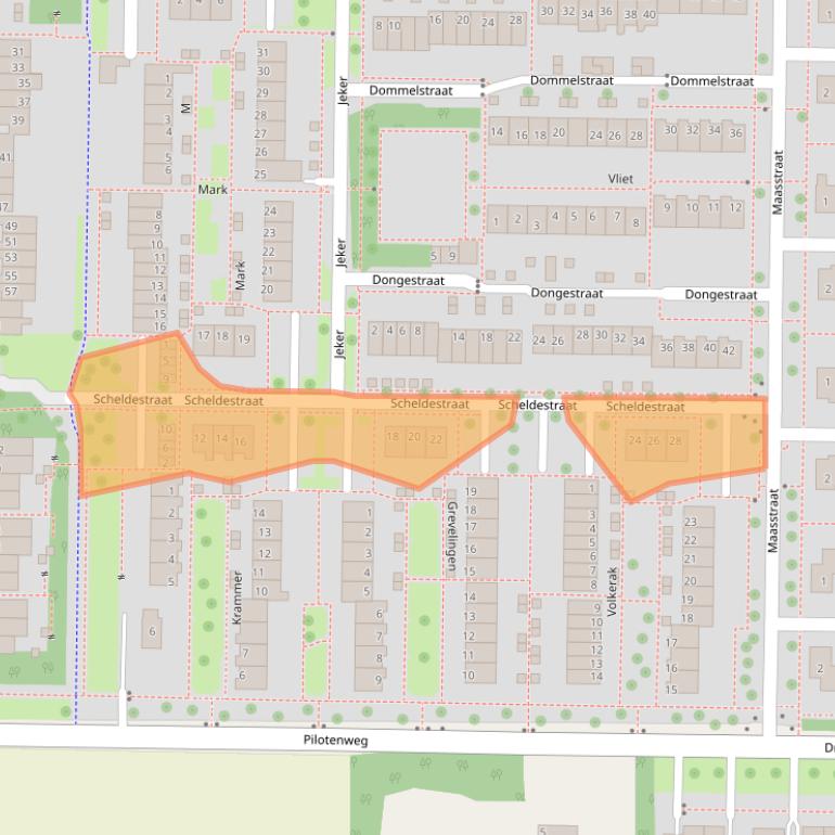 Kaart van postcodegebied 8303JK.