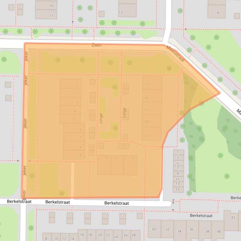 Kaart van postcodegebied 8303JT.