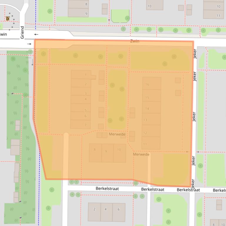 Kaart van postcodegebied 8303JV.