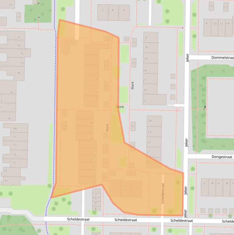 Kaart van postcodegebied 8303JW.