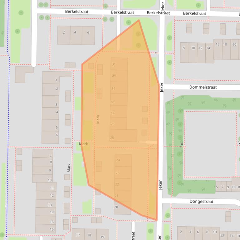 Kaart van postcodegebied 8303JX.