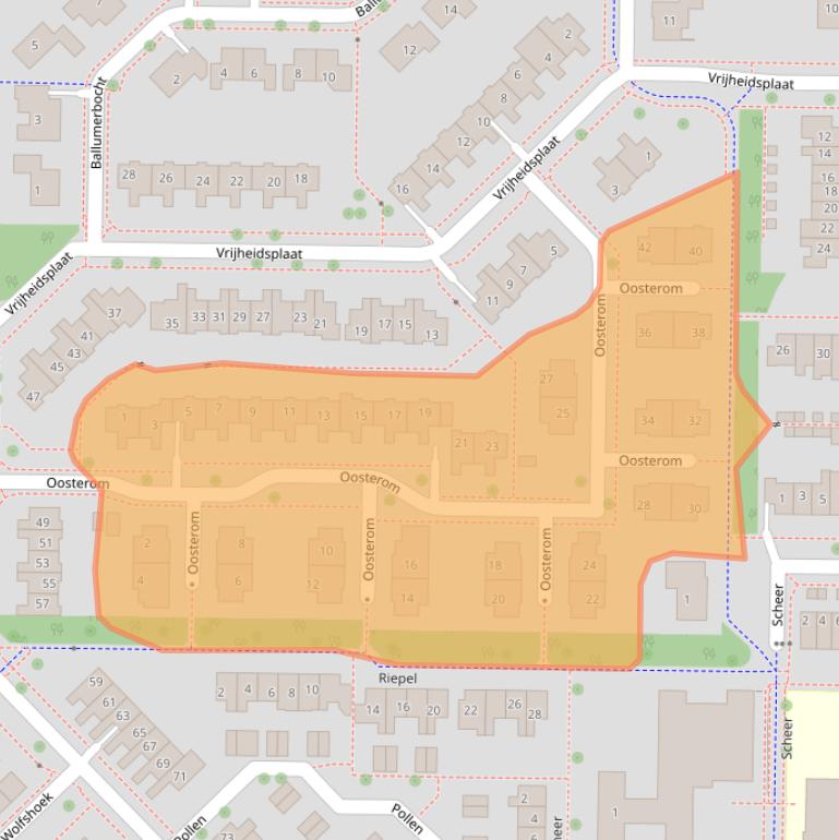 Kaart van postcodegebied 8303KL.