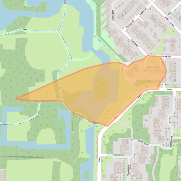 Kaart van postcodegebied 8303KS.