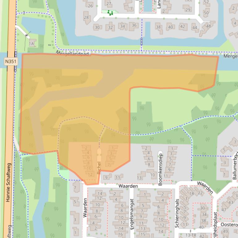 Kaart van postcodegebied 8303KX.