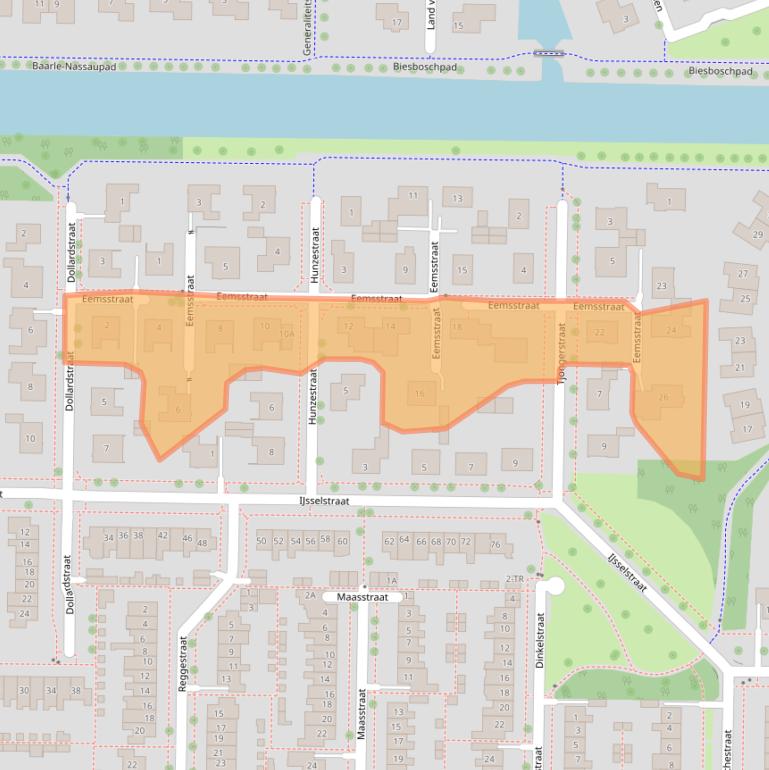 Kaart van postcodegebied 8303LH.