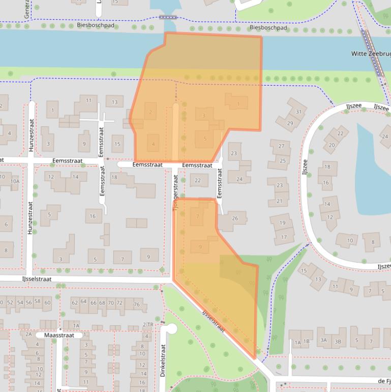 Kaart van postcodegebied 8303LL.