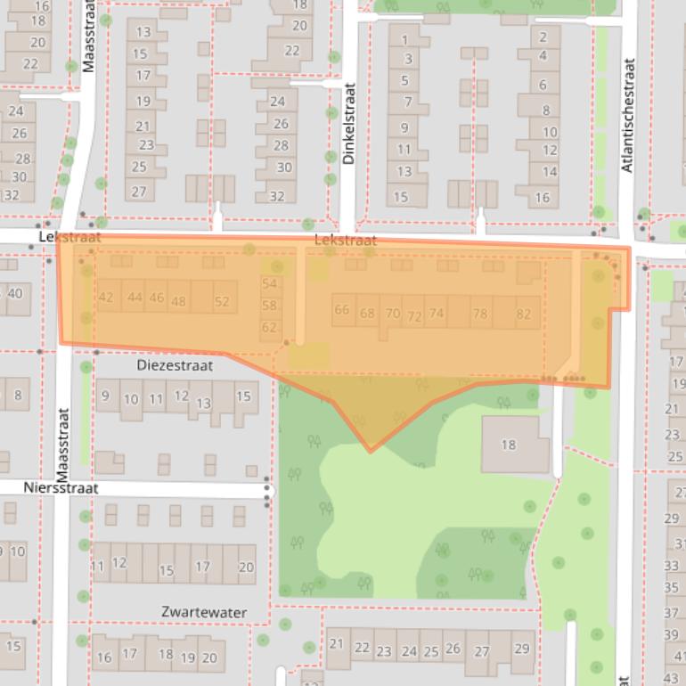 Kaart van postcodegebied 8303LT.