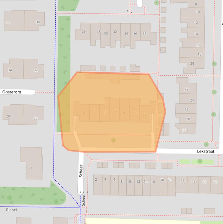 Kaart van postcodegebied 8303LV.