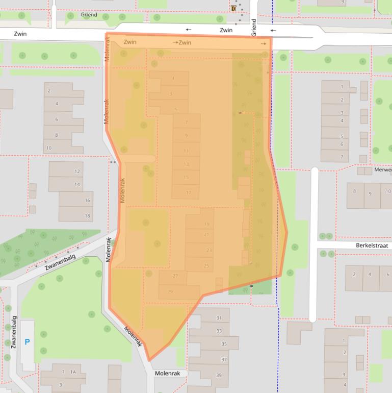 Kaart van postcodegebied 8303MA.