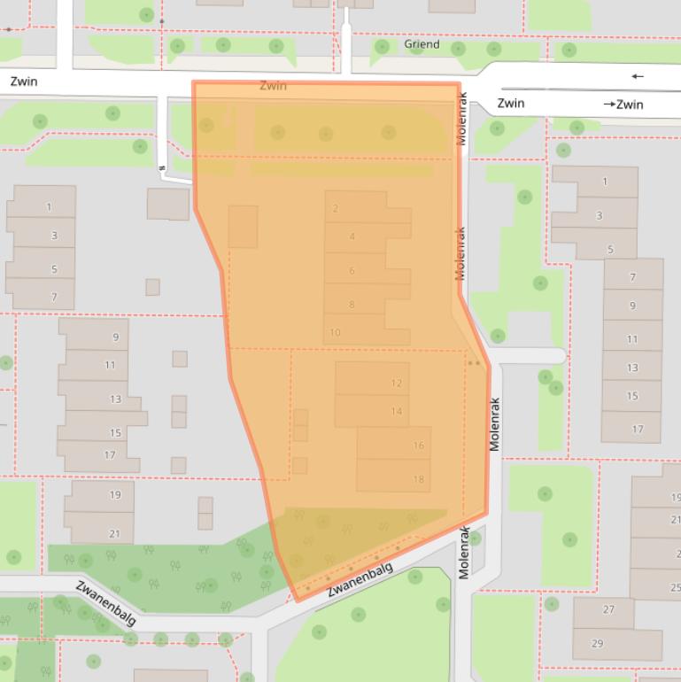 Kaart van postcodegebied 8303MC.