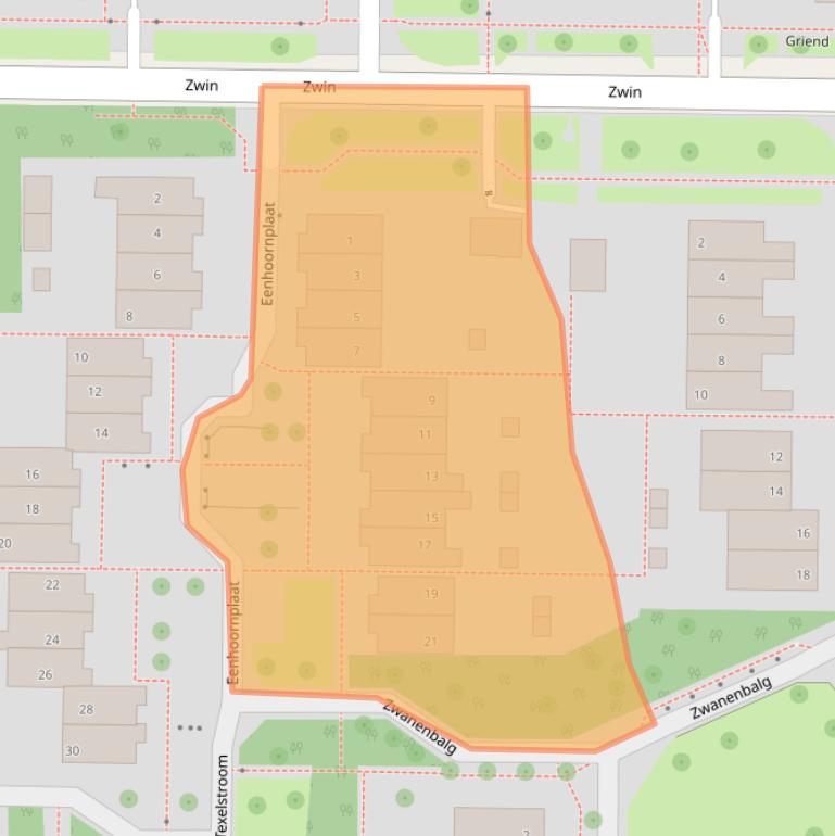 Kaart van postcodegebied 8303MD.