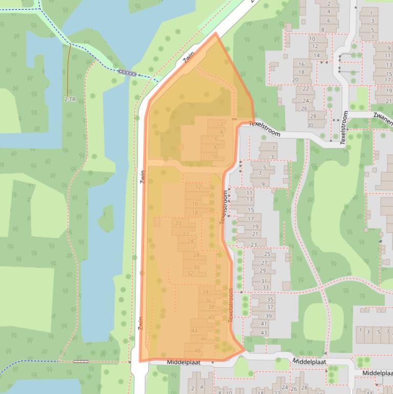 Kaart van postcodegebied 8303MH.