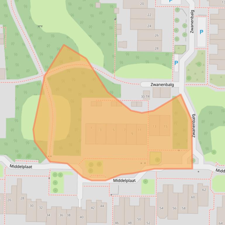 Kaart van postcodegebied 8303MJ.