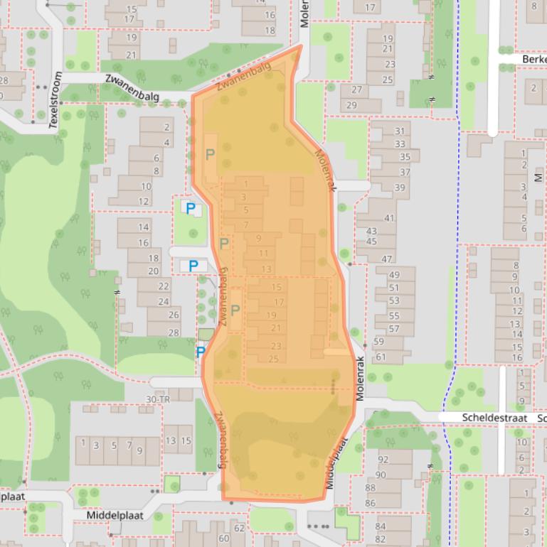 Kaart van postcodegebied 8303MN.