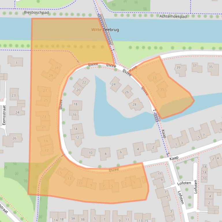 Kaart van postcodegebied 8303NB.