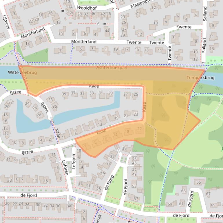 Kaart van postcodegebied 8303NE.