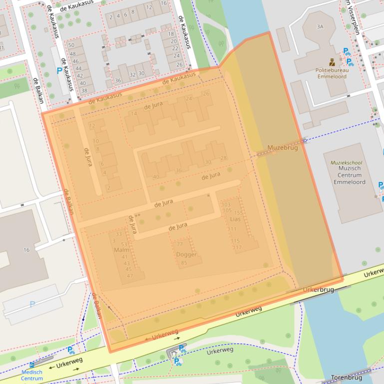 Kaart van postcodegebied 8303PA.