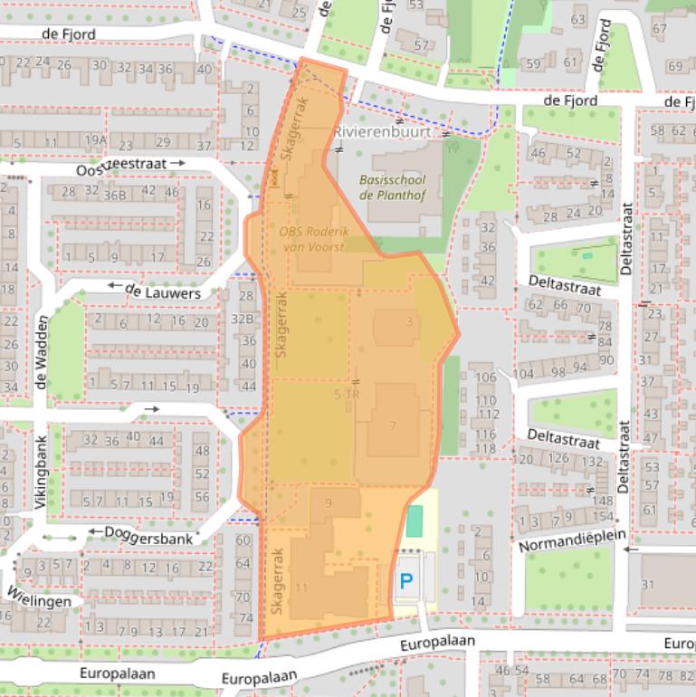 Kaart van postcodegebied 8303VA.