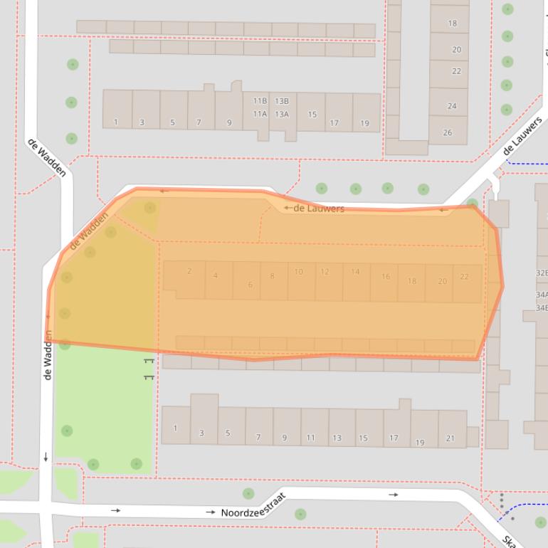 Kaart van postcodegebied 8303VH.