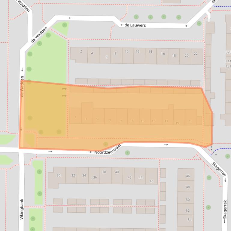 Kaart van postcodegebied 8303VJ.
