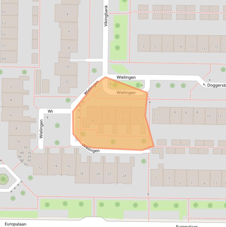Kaart van postcodegebied 8303VN.
