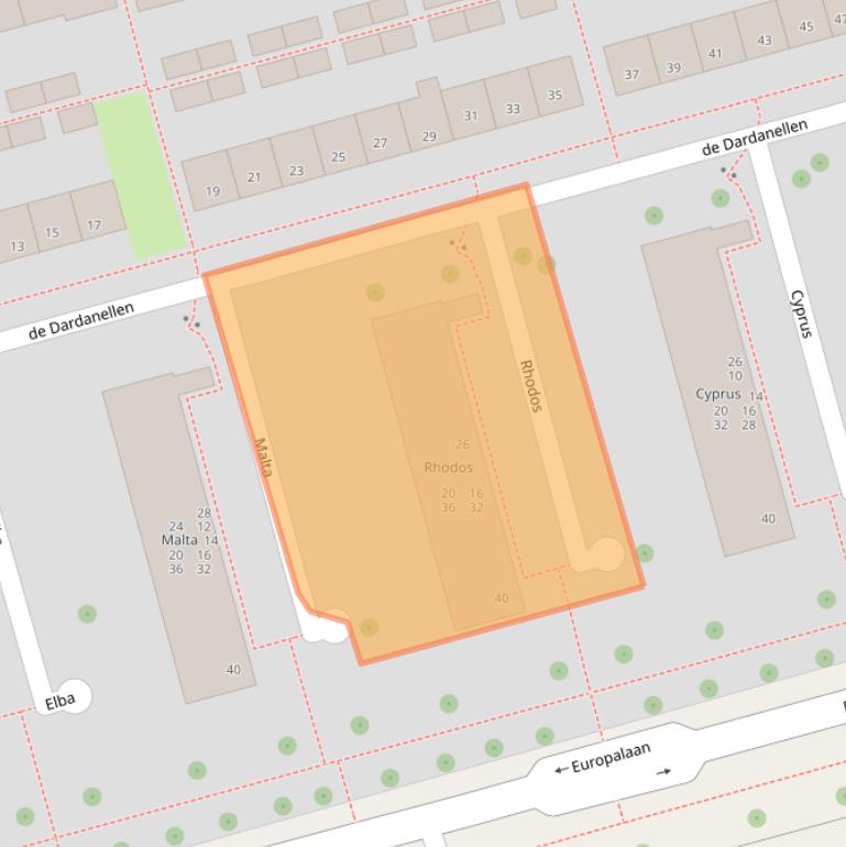 Kaart van postcodegebied 8303WT.