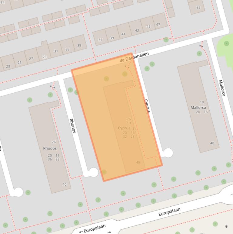 Kaart van postcodegebied 8303WV.