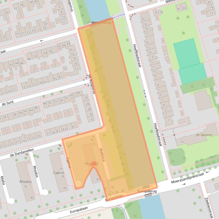 Kaart van postcodegebied 8303WX.