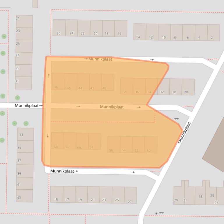 Kaart van postcodegebied 8303XJ.