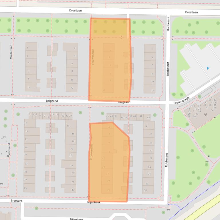 Kaart van postcodegebied 8303ZJ.